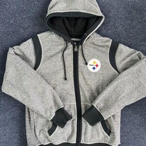 Pittsburgh Steelers Jacket Mens Large Gray NFL Football Pro Line Hoodie